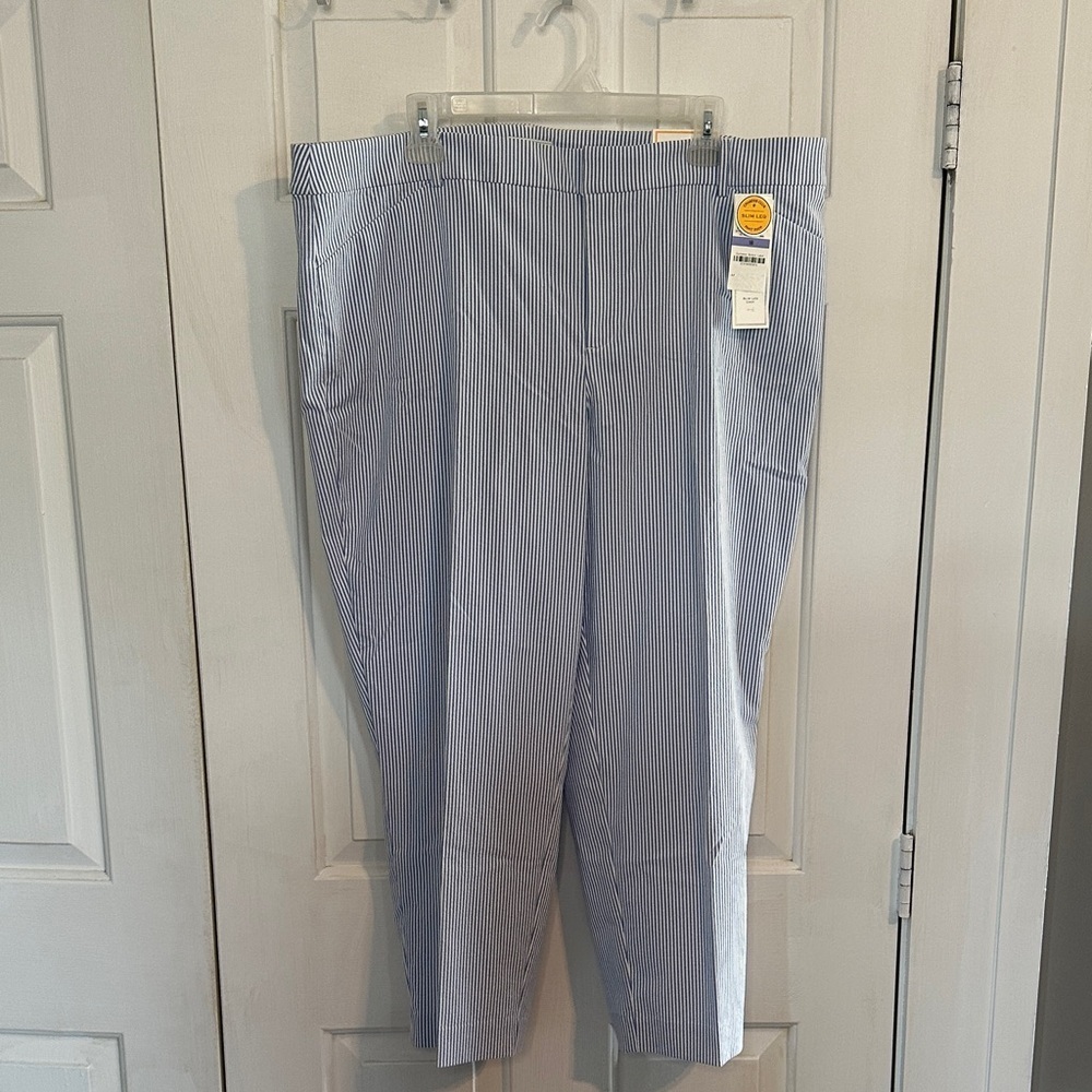 NWT Charter Club Newport slim leg crop pant size 18